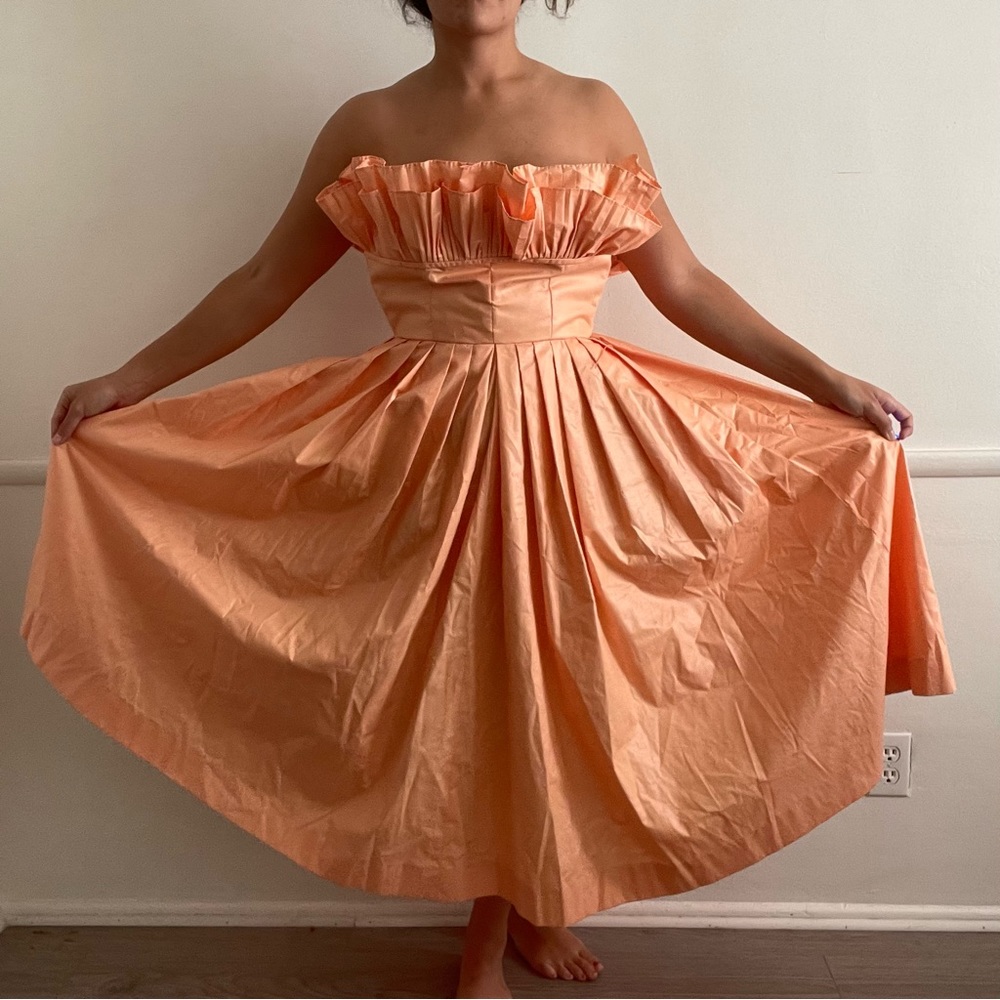 Coral Victor Costa dress